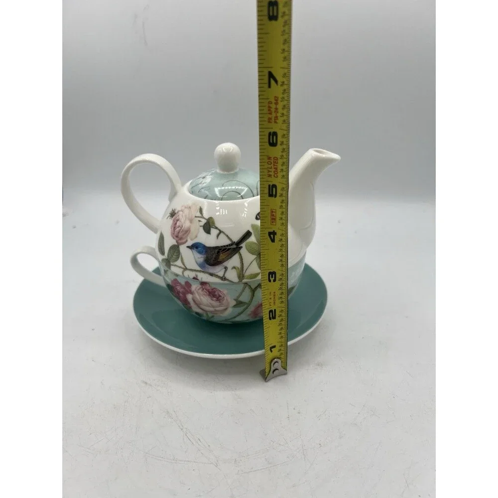 Grace Teaware Robin's Rose Garden Fine Porcelain Tea For One Set
